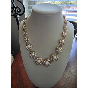 NEW Charter Club Gold-Tone Pavé & Imitation Pearl All-Around Collar Necklace.